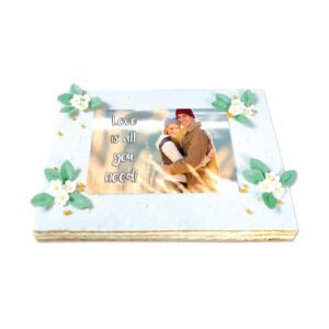 Foto-Cremeschnitte Classic mit Blumen